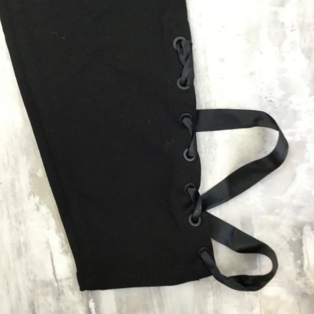 Joe's Jeans Lace Up Skinny Ankle Black Pant 29